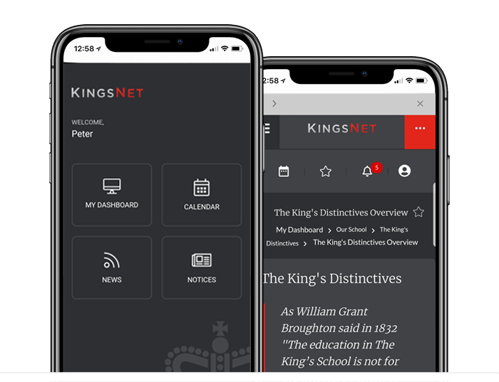 Mobile App - Kings School Example Image